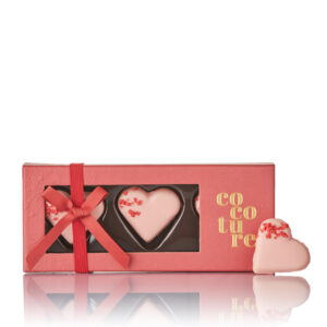 Marcipanhjerter med pink chokolade